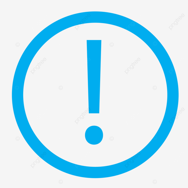 Exclamation mark symbol on a blank backgroundicon indicating warning stop alert blue png transparent image and clipart for free download