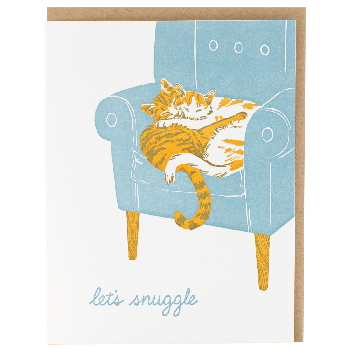 Snuggle cats love card love valentines smudge ink