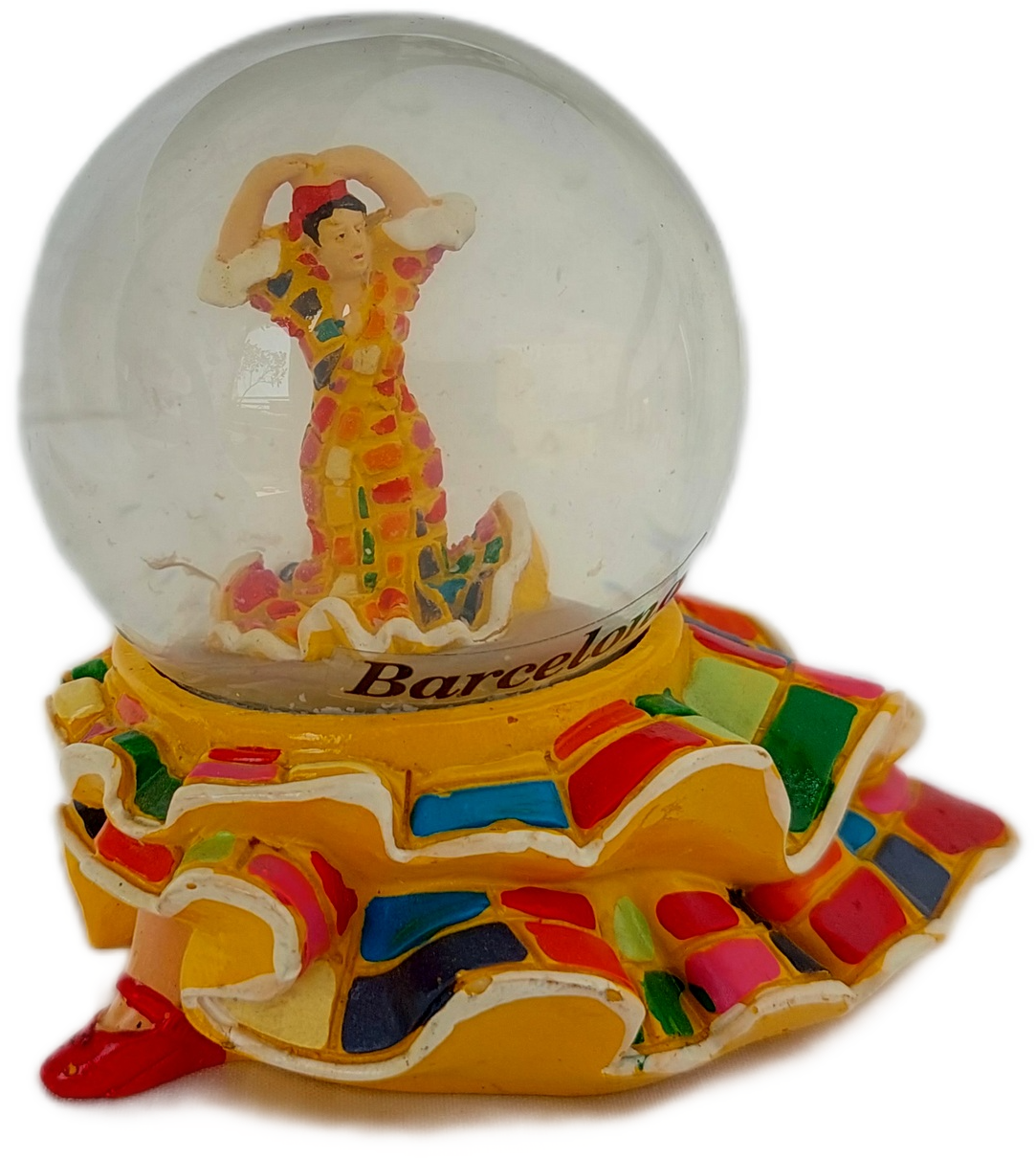 New souvenir snowdome spain barcelona snow globe woman dance spanish flamenco