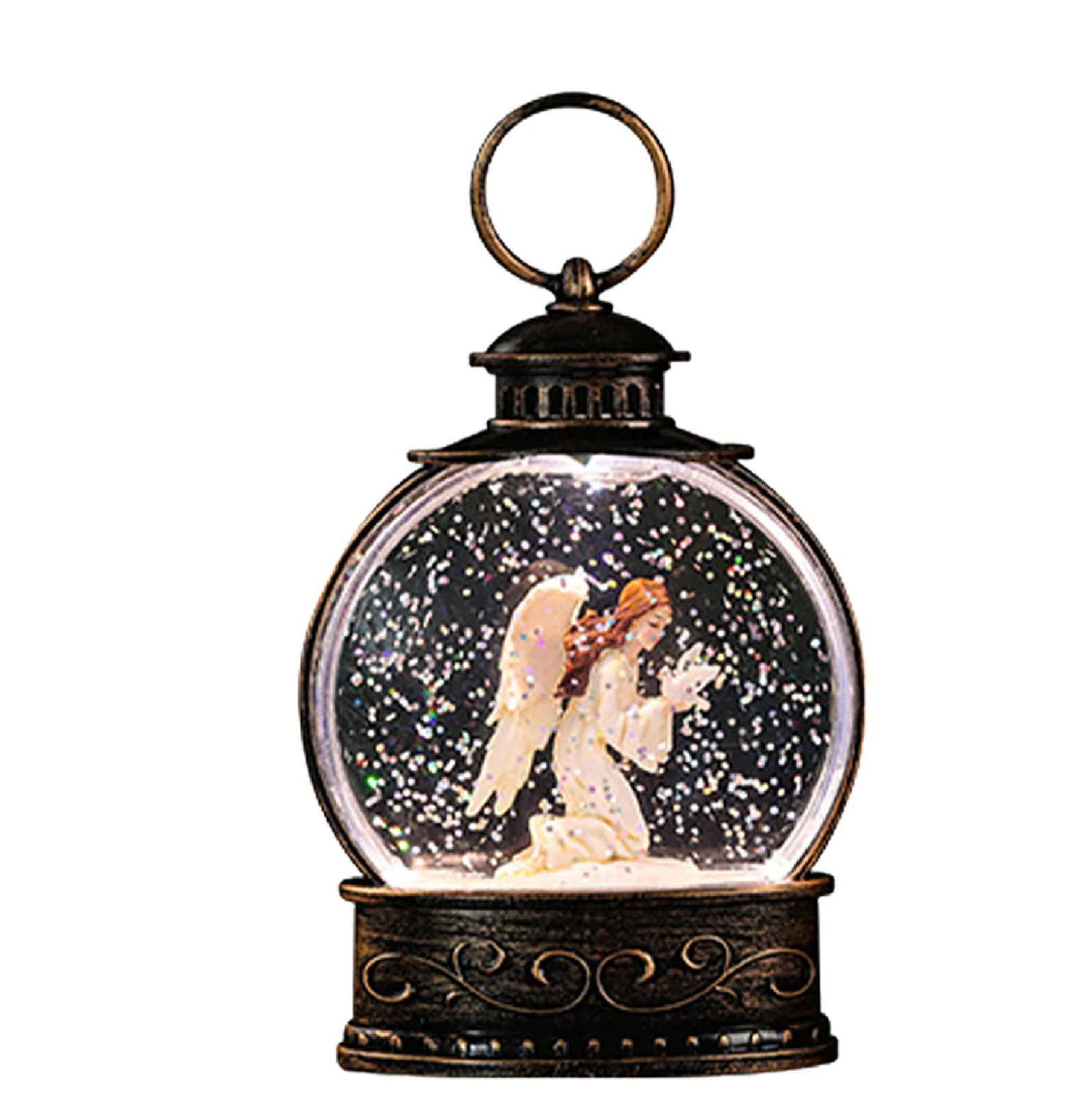 Christmas light up snow globe santa ornament lantern decoration holiday gift