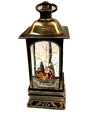 Santa sleigh christmas snow globe musical snow globe water lantern lighted