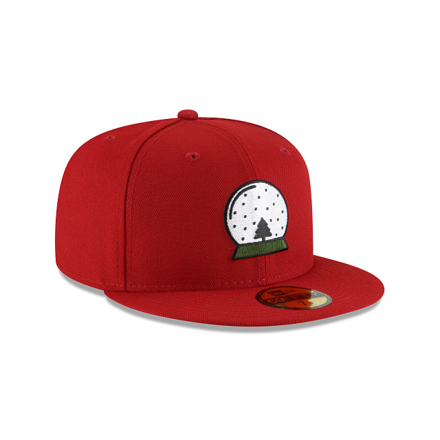 New era snow globe red fifty fitted hat christmas cap