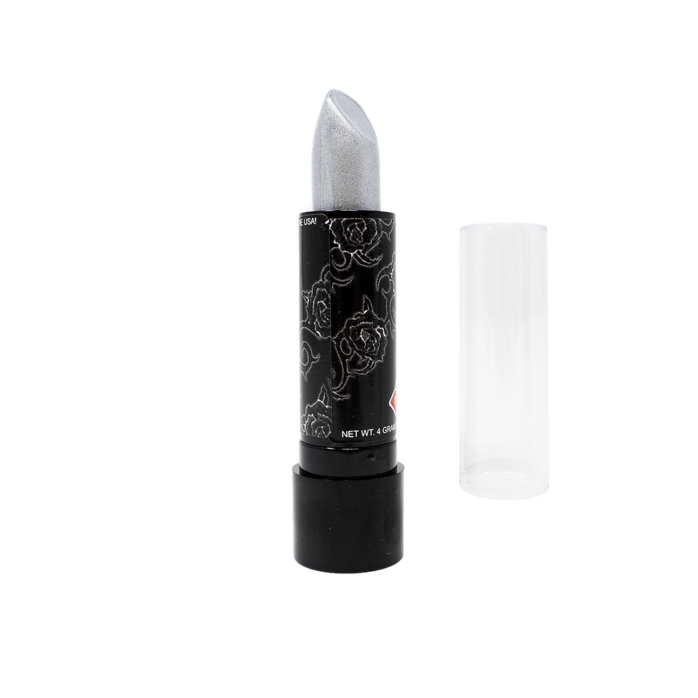 Metallic chrome lipstick bloody mary makeup