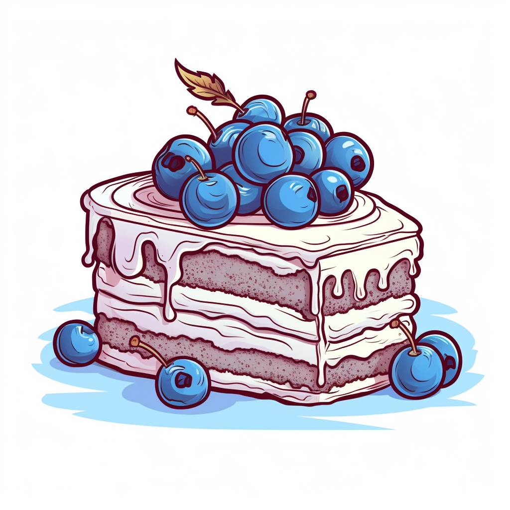 Coloring page sketch blueberry cake clipart hd chocolate covered cherries cartoon style thick lines low detail no shading ar
