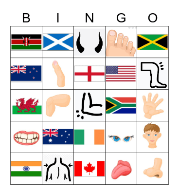 Flags bingo cards