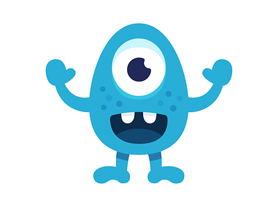Happy blue monster by happy monster club on