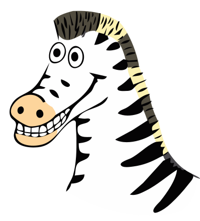 Zebra with a smile clip art image