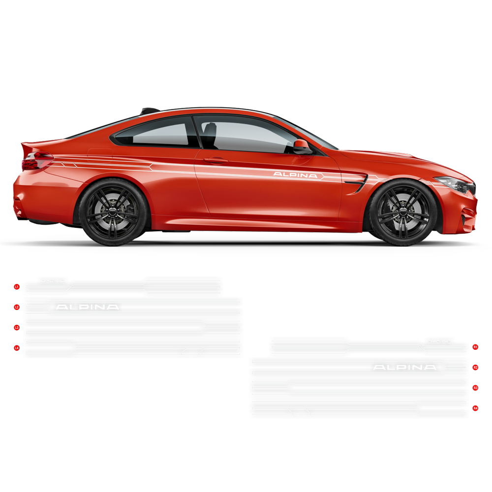 Alpina racing side stripes dels set for bmw series series
