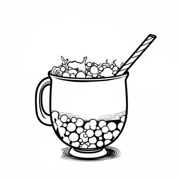 Herrlicher bubble tea ausmalbild