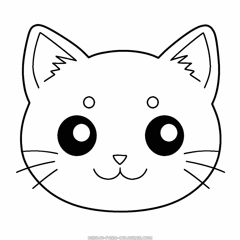 Dibujo de emoji de cara de gato para colorear dibujo para colorear
