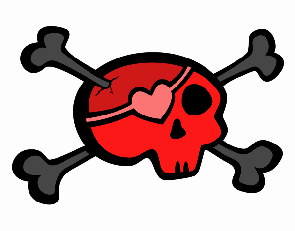 Colored page emo skull painted by user not registered