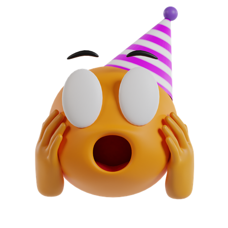 D shocked face emoji illustrations