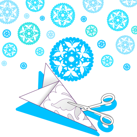 Paper snowflake with butterflies template free printable papercraft templates