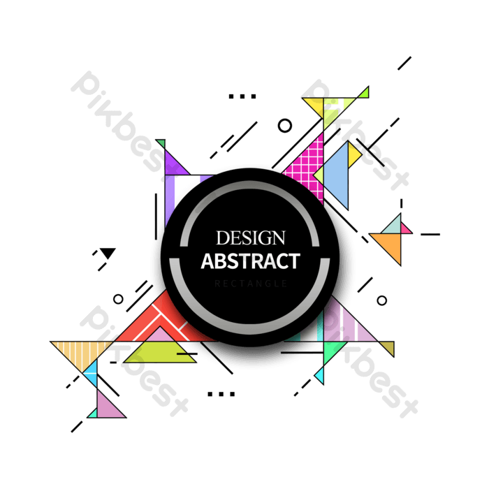Round creative geometric text box png images psd free download