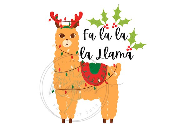 Llama christmas png digital download christmas png llama png llama lights png sublimation png download falalala llama christmas