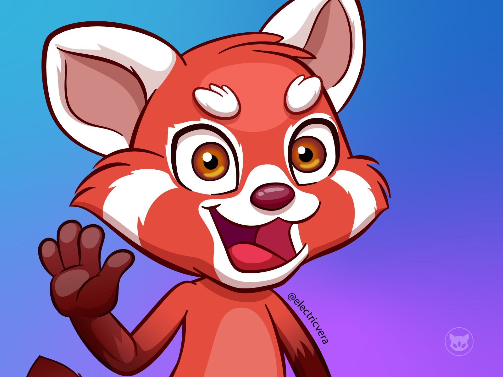 Red panda character by electric vera on
