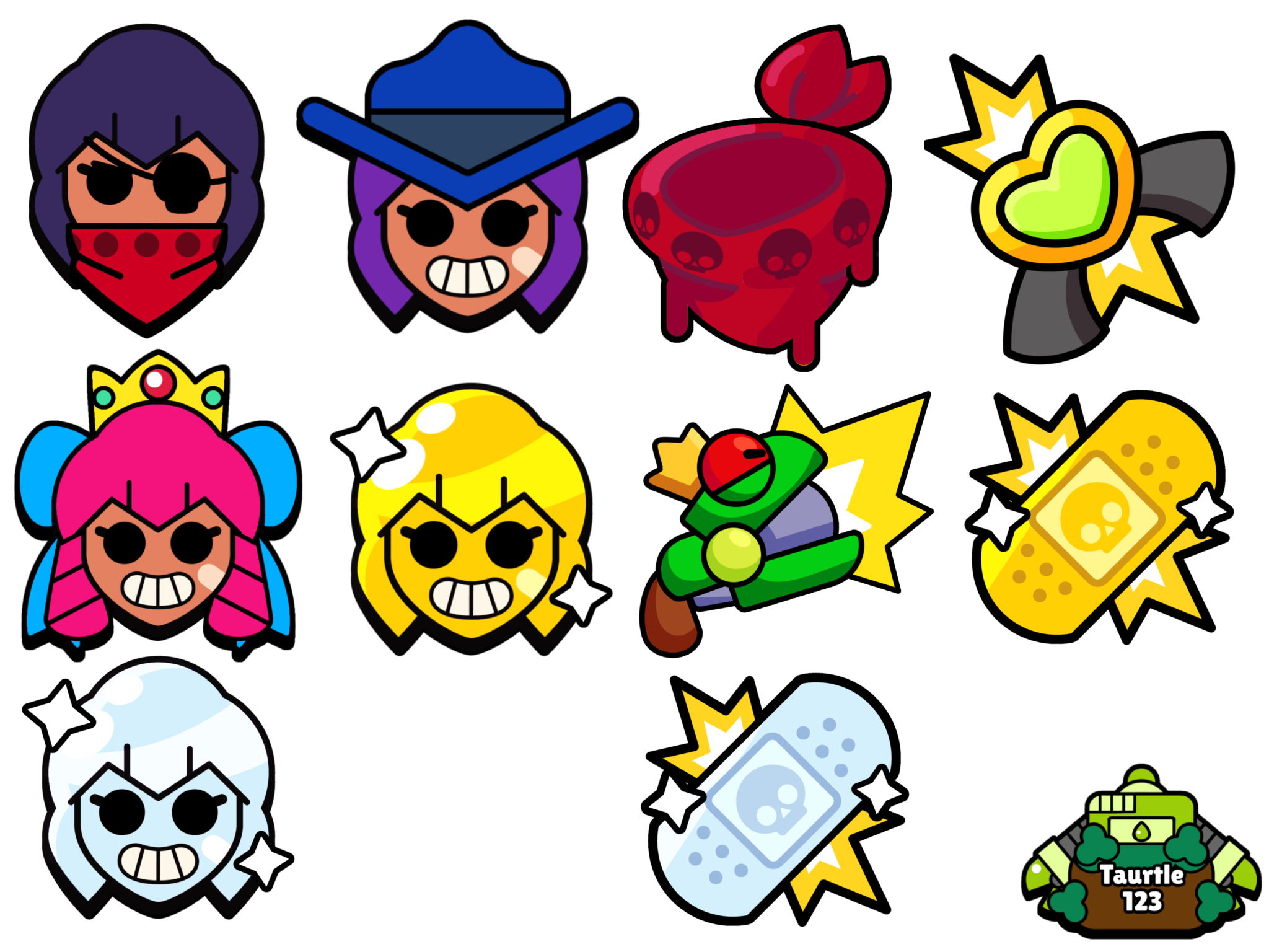 Pinssprays for all epic brawlers skins rbrawlstars
