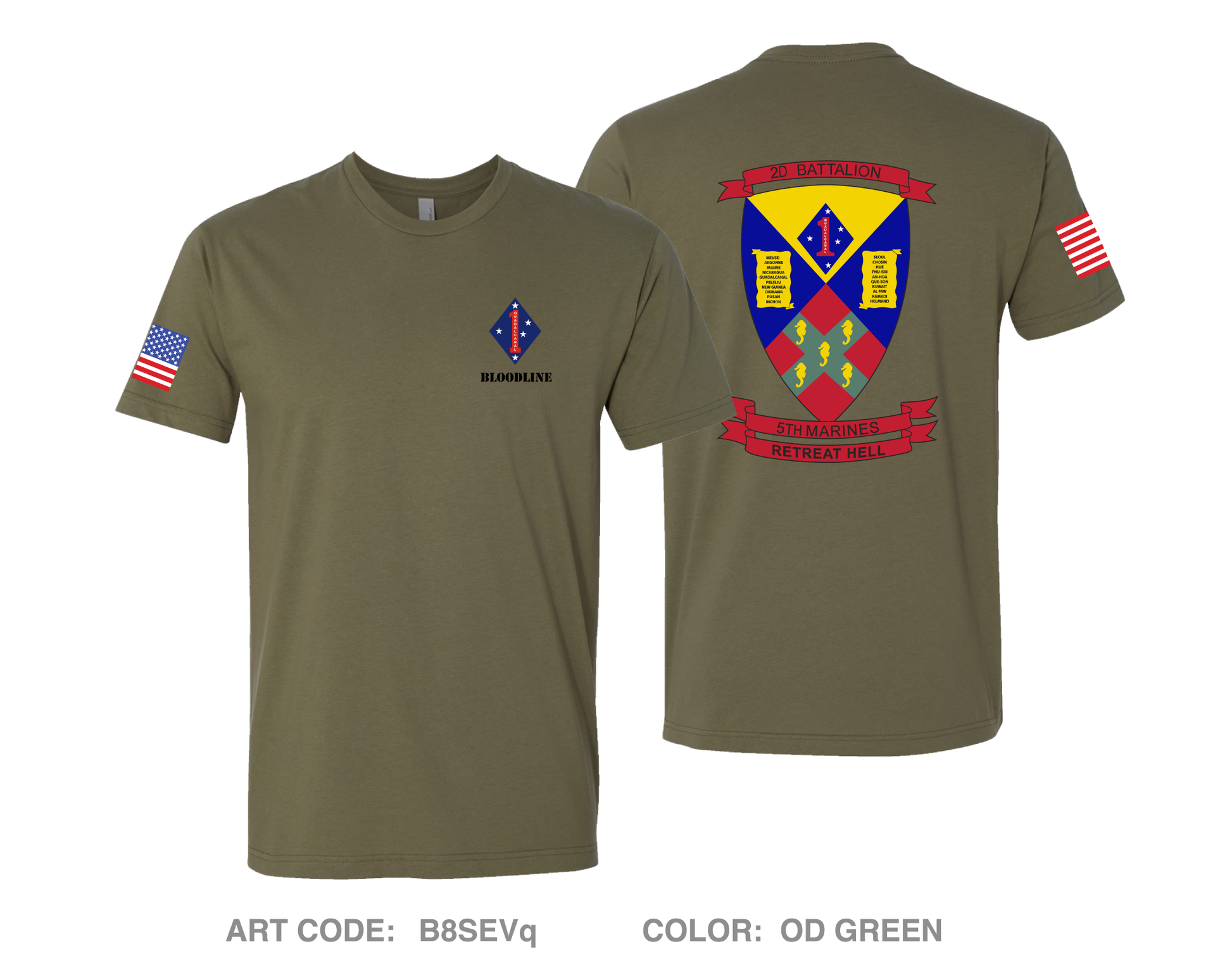 Infantry bn nd bn th marines fort unisex cotton ss tee