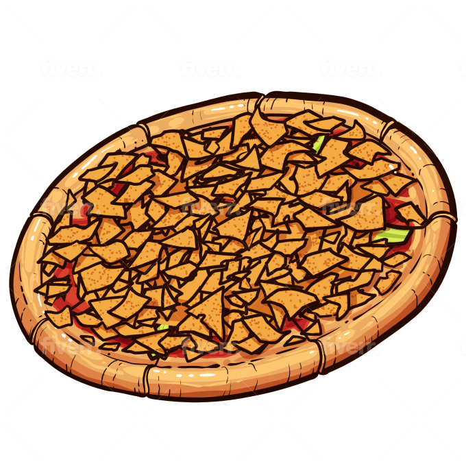 Draw food illustration in flat cartoon style by illustrasyo