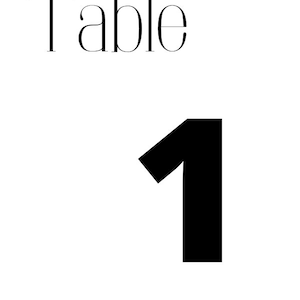 Table numbers