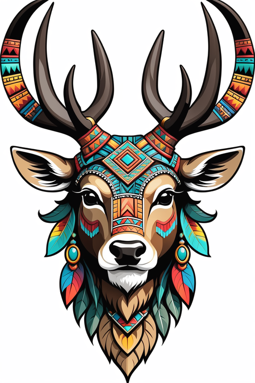 Aztec stag head by francis willson