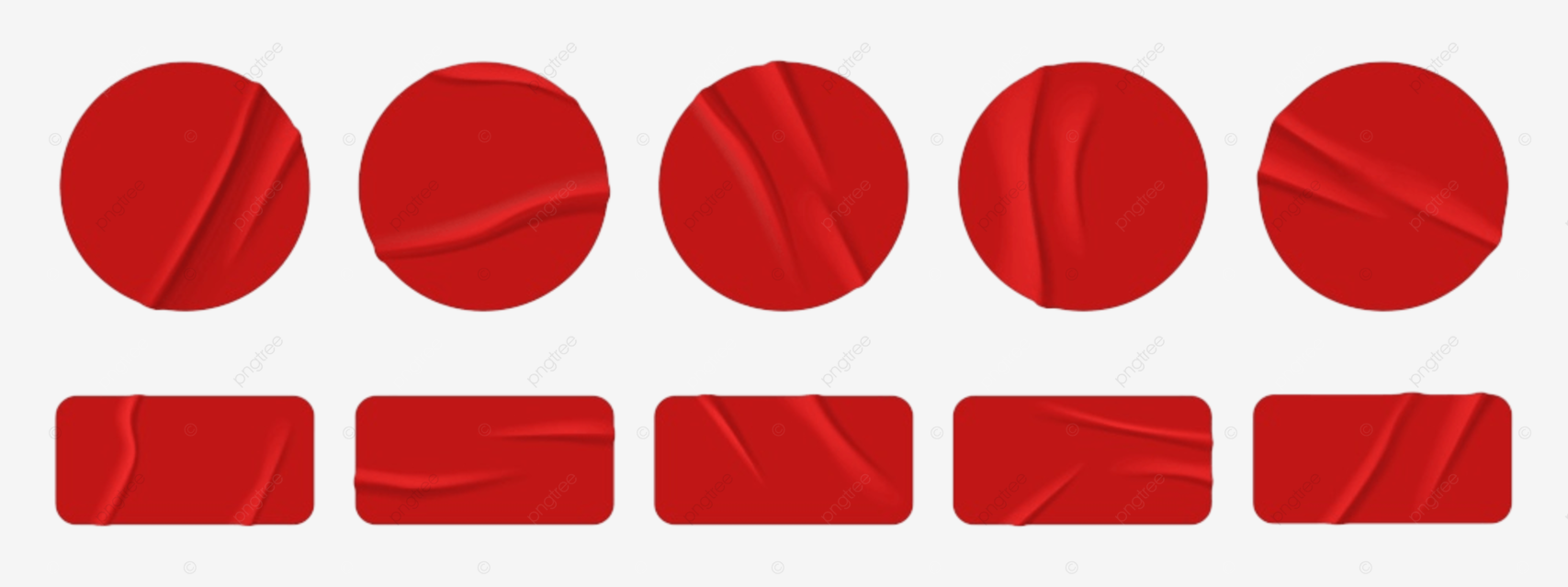 Red sticker paper texture on blank tape png and vector with transparent background for free download