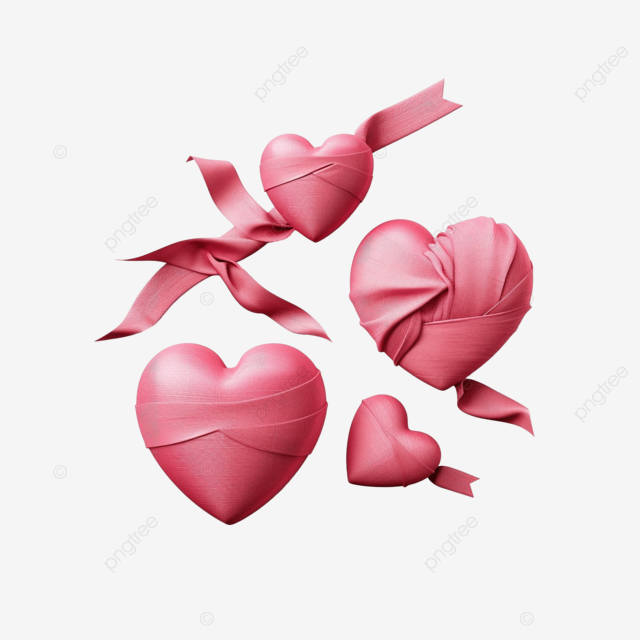 Set of pink hearts broken heart and fixed with bandage valentines day romantic or wedding concept love symbol love sign abstract heart png transparent image and clipart for free download