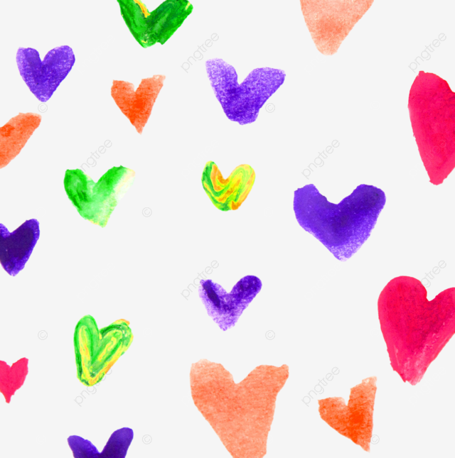 Handdrawn watercolor little heart art on colorful drawn colour png transparent image and clipart for free download