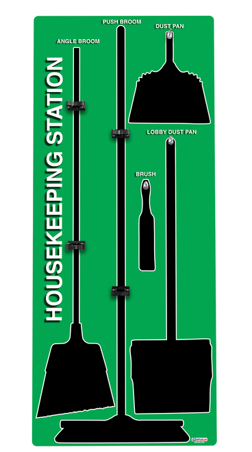 S shadow board housekeeping cleaning station