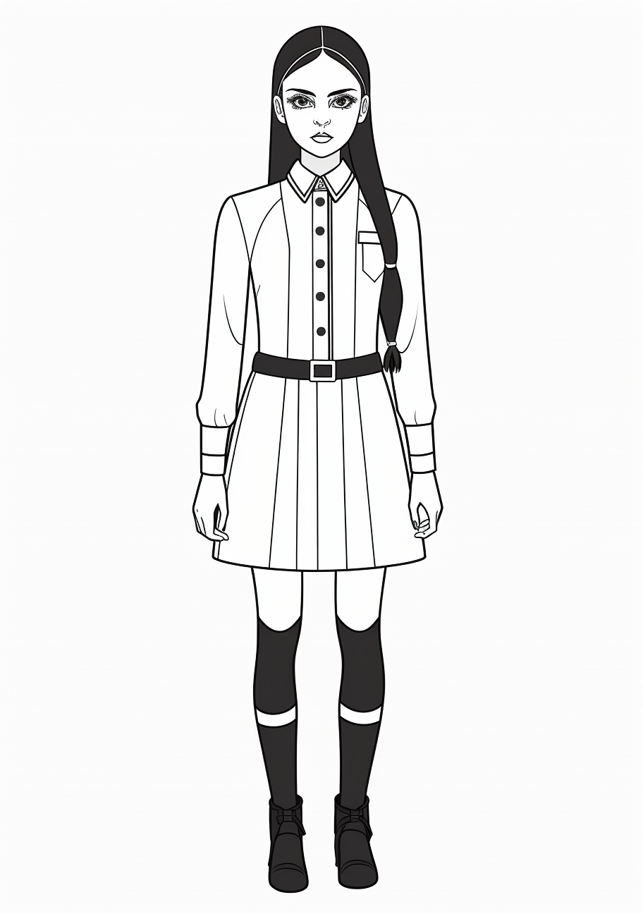 Modern wednesday addams coloring s