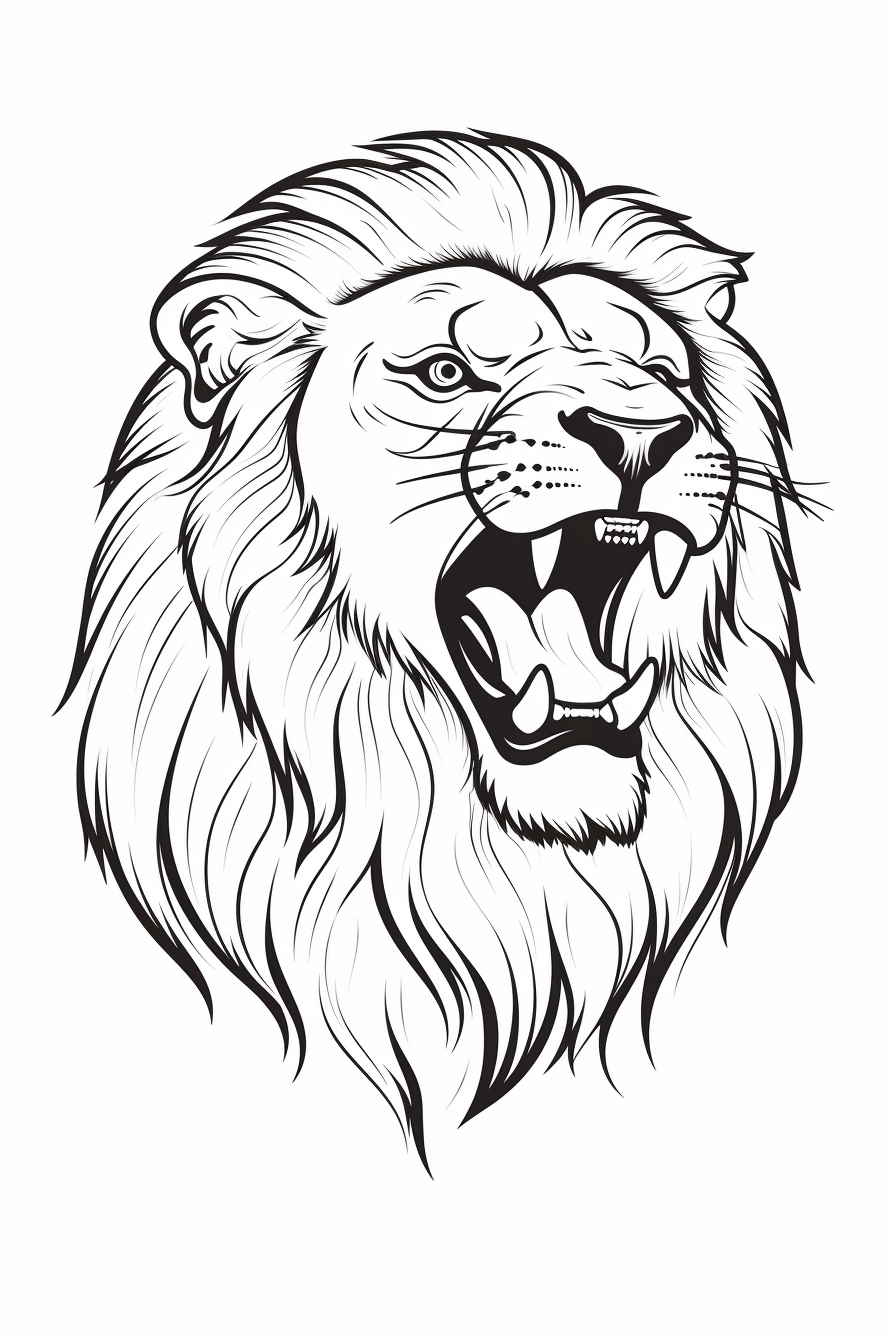 Roaring lion as coloring template download free coloring pages and templates for kids