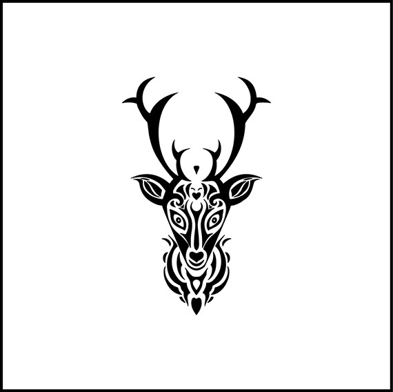Deer tribal trophy head vinyl decalsticker for laptopcartruckrvmotorhomewindows