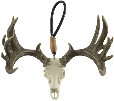 Whitetail deer skull antlers figurine rearview mirror hanger big rack