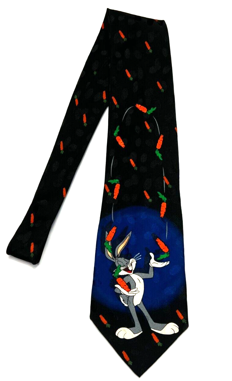 Looney tunes mania bugs bunny men silk handmade tie short l w