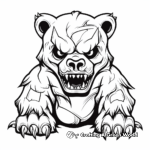 Scary bear coloring pages