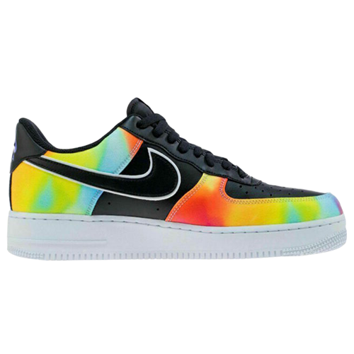 Nike custom air force rainbow tie dye splatter black shoes sneakers mens