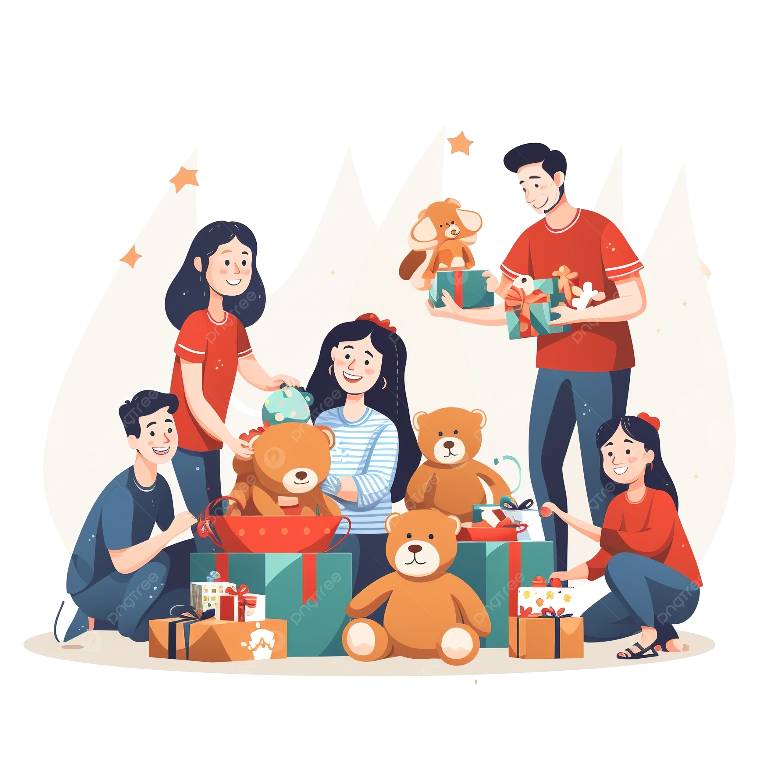 Personas donando juguet y regalos para un evento benãfico navideão png dibujos evento de caridad evento de navidad juguet de navidad png imagen para dcarga gratuita