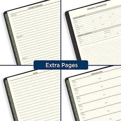 Monthly planner x large spiral bound recycled monthly tabs bla