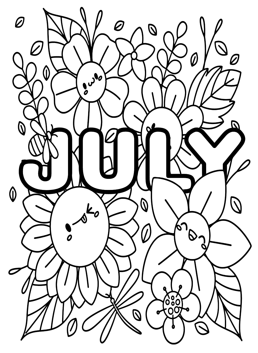 Disegni da colorare di fiori di luglio