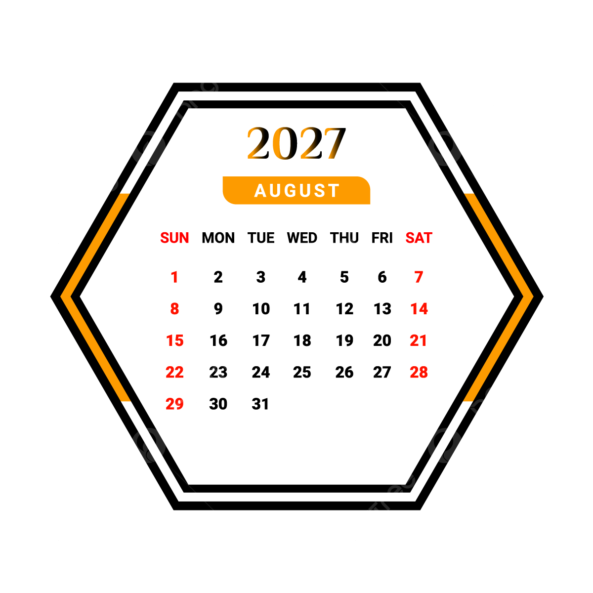 Calendario del m de agosto de con forma ãºnica en amarillo y negro vector png calendario mensual calendario agosto png y vector para dcargar gratis