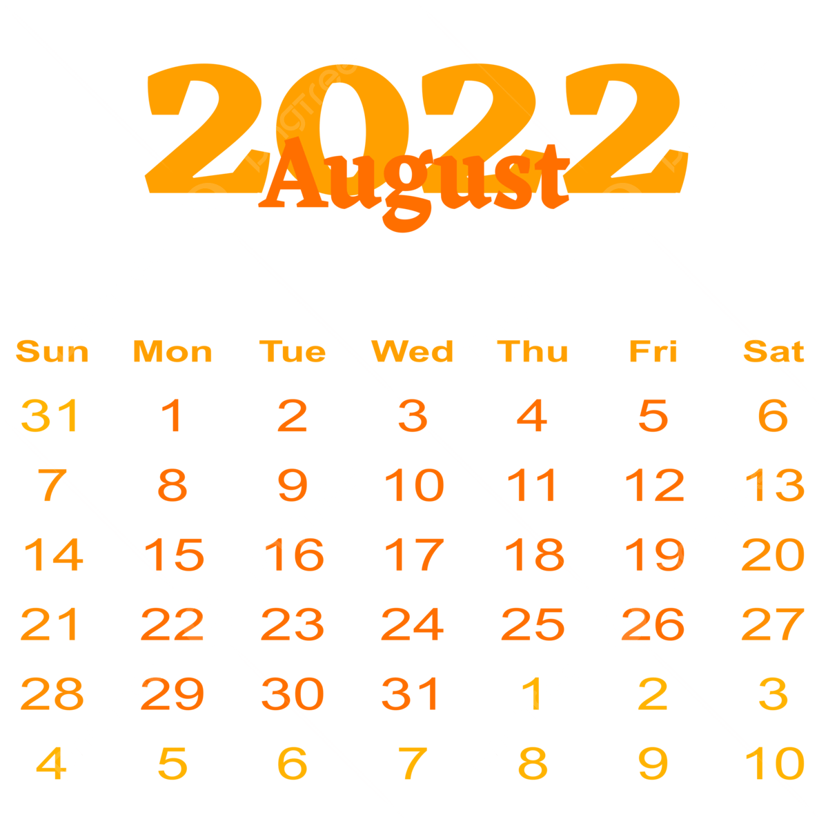 August calendar png vector psd and clipart with transparent background for free download