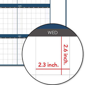 Calendario de pared grande de borrado en seco x pulgadas calendario anual reutilizable en blanco sin fecha pãster gigante de aão de pizarra blanca calendario de oficina laminado de