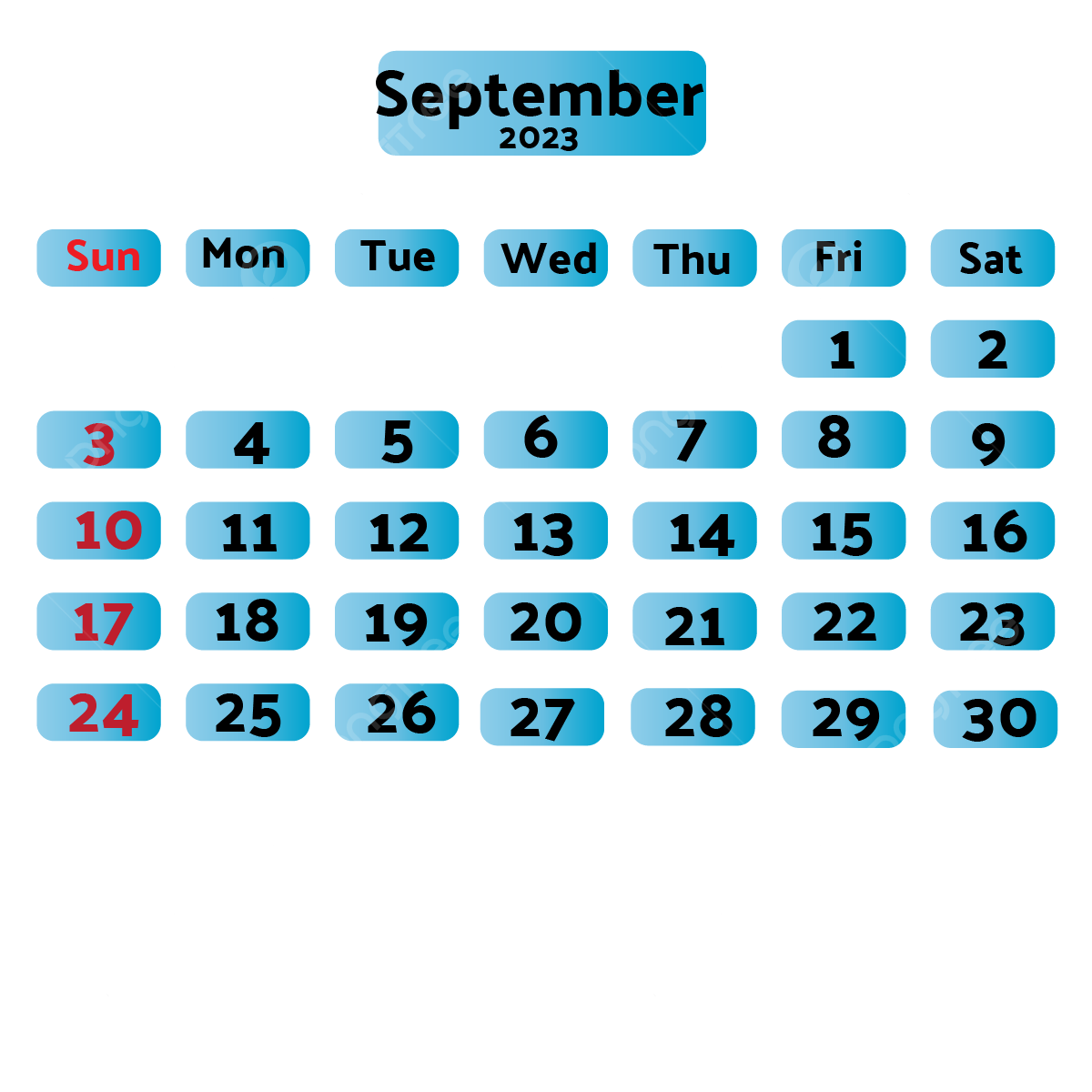 Calendario septiembre png vector psd e clipart para dcarga gratuita