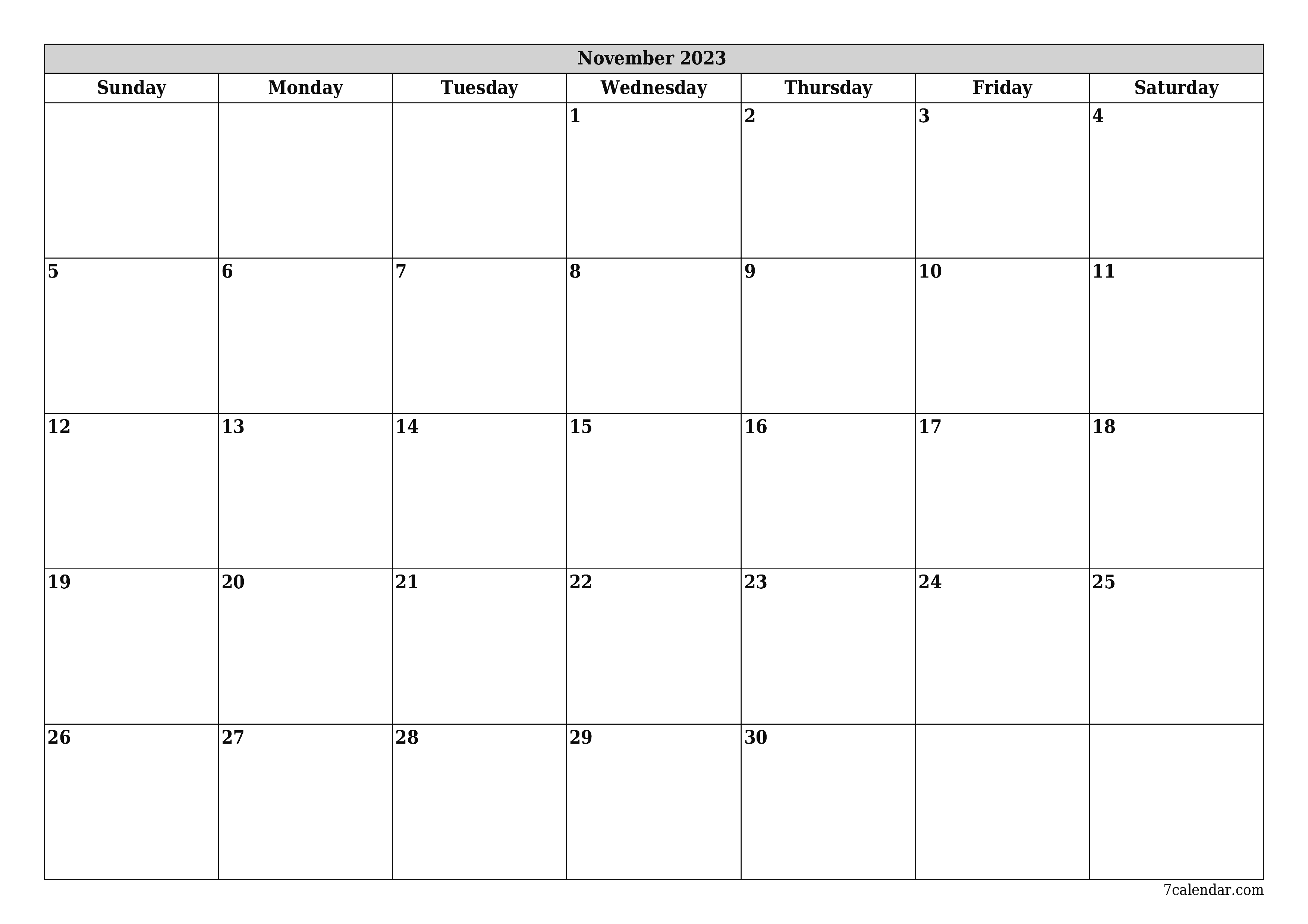 November calendar and planner for the month pdf and png templates