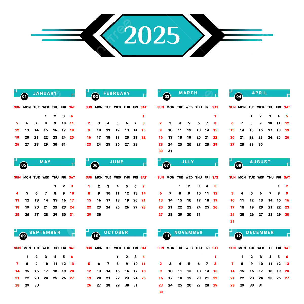 Yearly calendar png vector psd and clipart with transparent background for free download