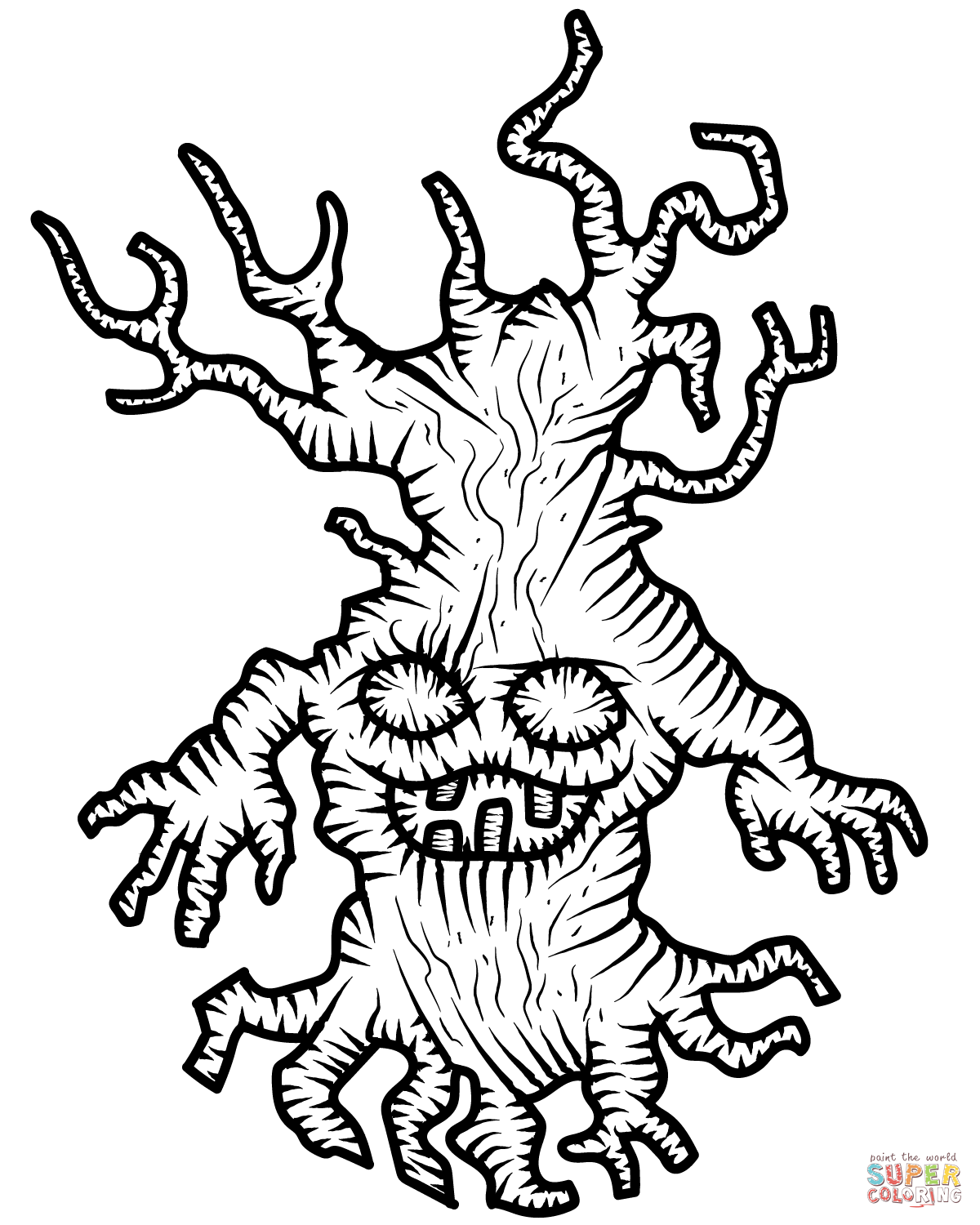 Dibujo de ãrbol embrujado para colorear dibujos para colorear imprimir gratis