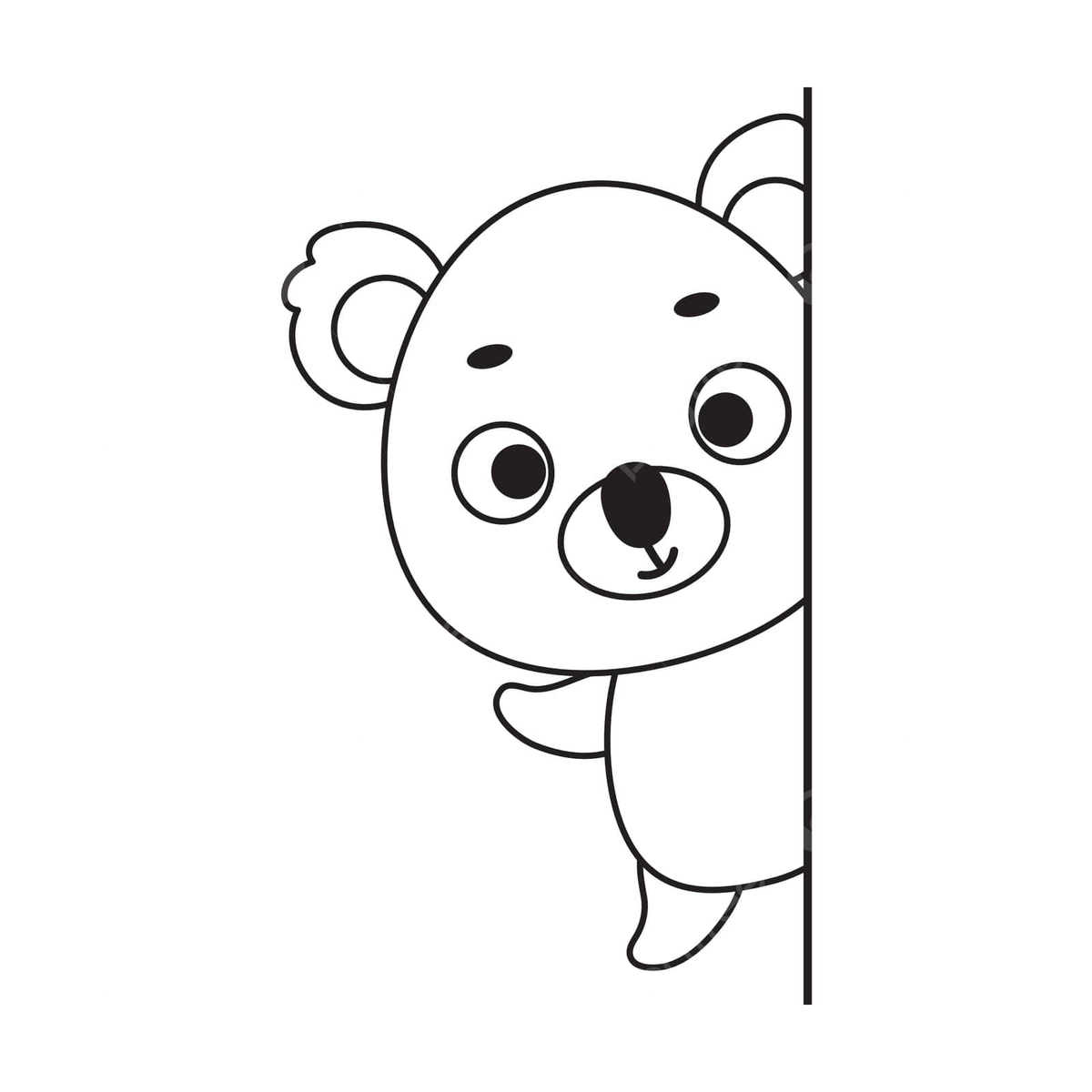 Dibujo de linda pãgina para colorear koala niãos en edad precolar y pequeãos vector png dibujos dibujo colar dibujo de anillo dibujo de koala png y vector para dcargar gratis