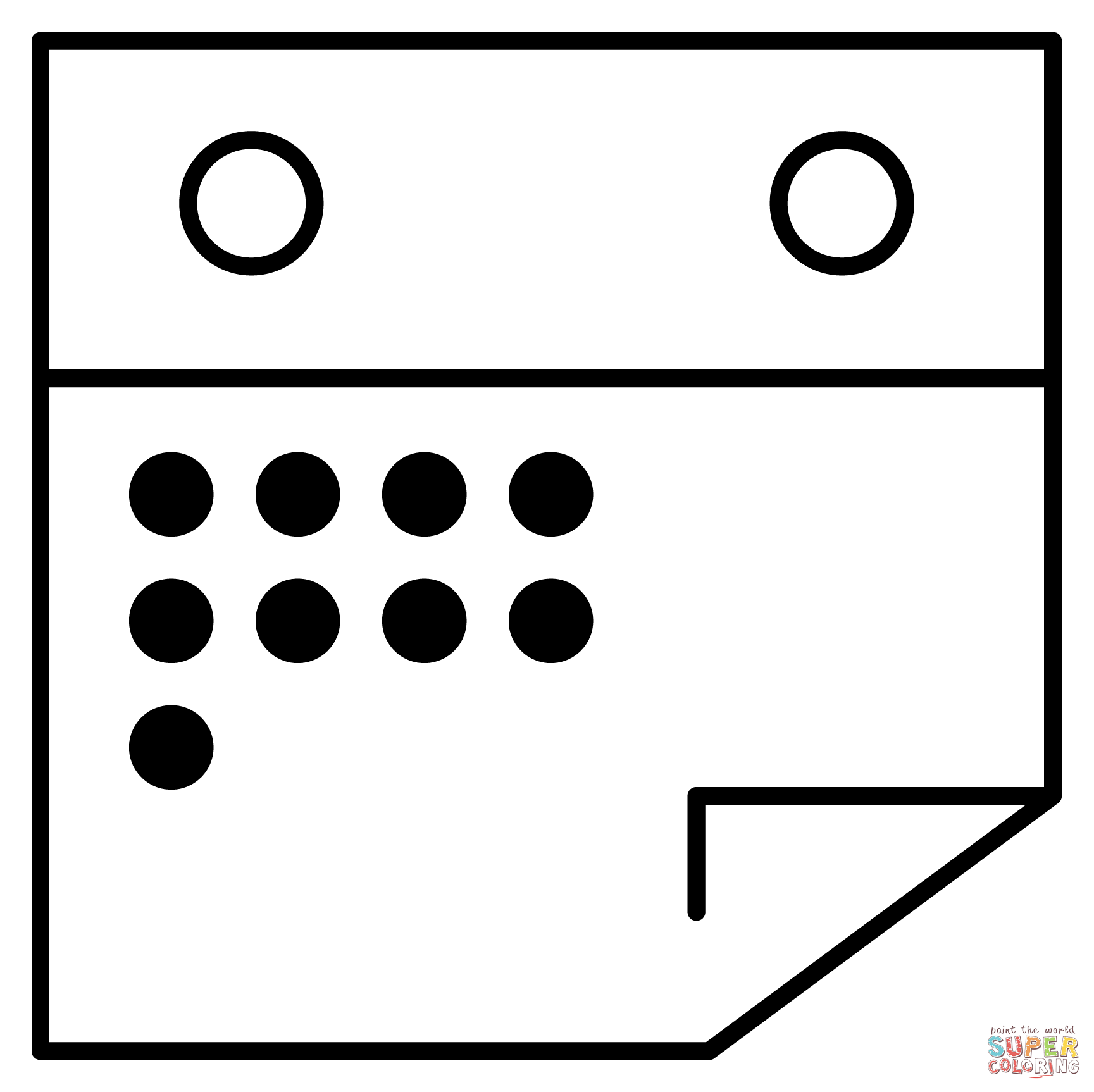 Desenho de emoji de calendãrio espiral para colorir desenhos para colorir e imprimir gratis