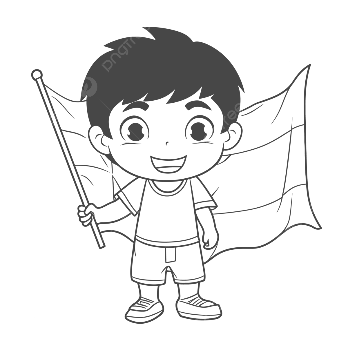 Dibujo de nião sosteniendo la bandera malasia para colorear pãgina quema boceto vector png dibujos dibujo de ala dibujo de bandera dibujo de anillo png y vector para dcargar gratis