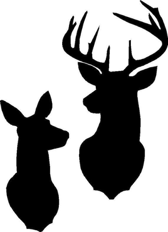 Buck and doe silhouette stencil or decal as shown in the first picture x